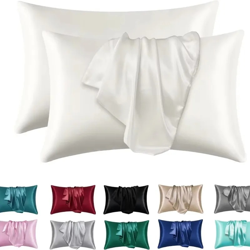 Satin Silk Pillowcase Hair Skin - 1/2枚入り サテンシルク枕カバー 髪と肌に優しい コーラル枕カバー 標準サイズ 超ソフト枕カバーセット