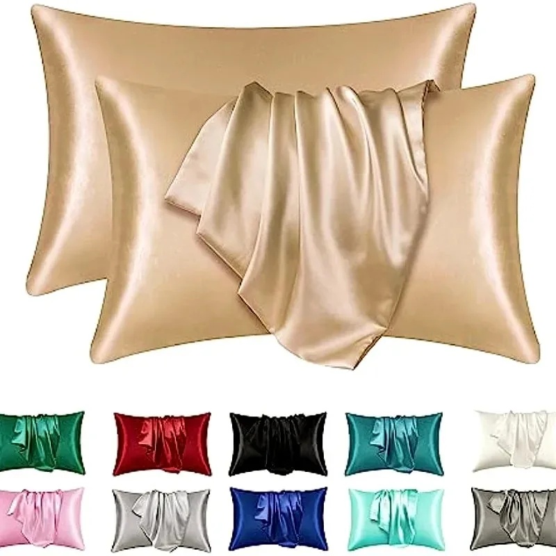 Satin Silk Pillowcase Hair Skin - 髪と肌のためのサテンシルク枕カバー、コーラル枕カバー標準サイズセット、超ソフト枕カバー
