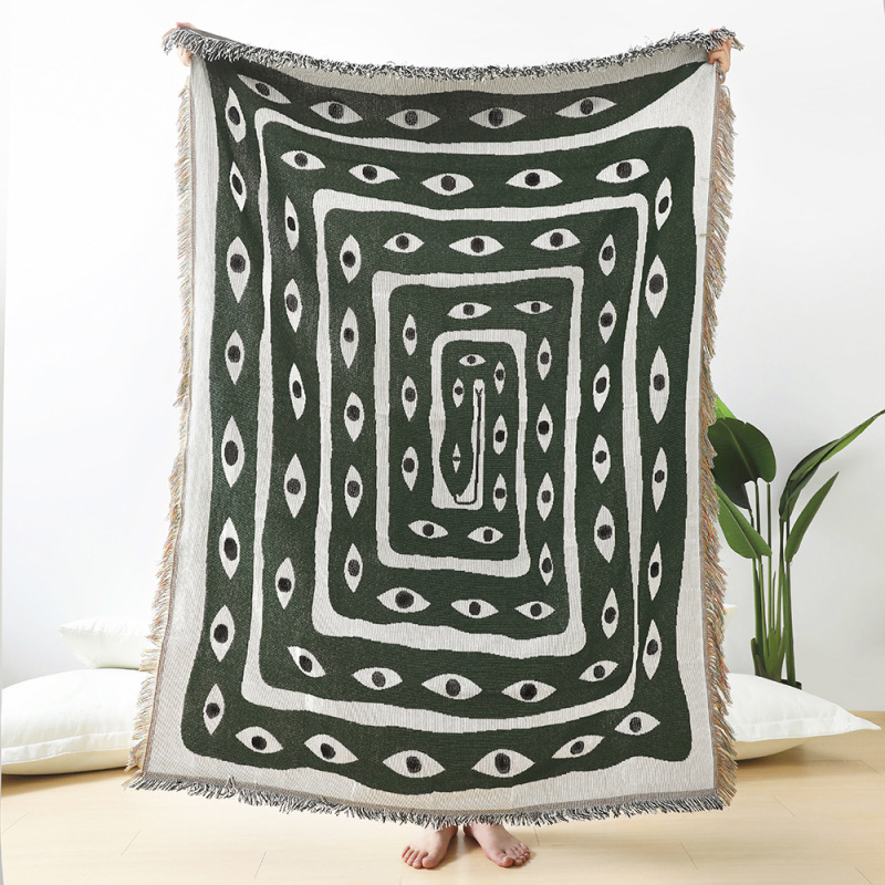 Boho Throw Blanket Fringe - シティテキスタイルの目が付いたカーペット,家の装飾用,ピクニックマット,ビーチマット,125x150cm