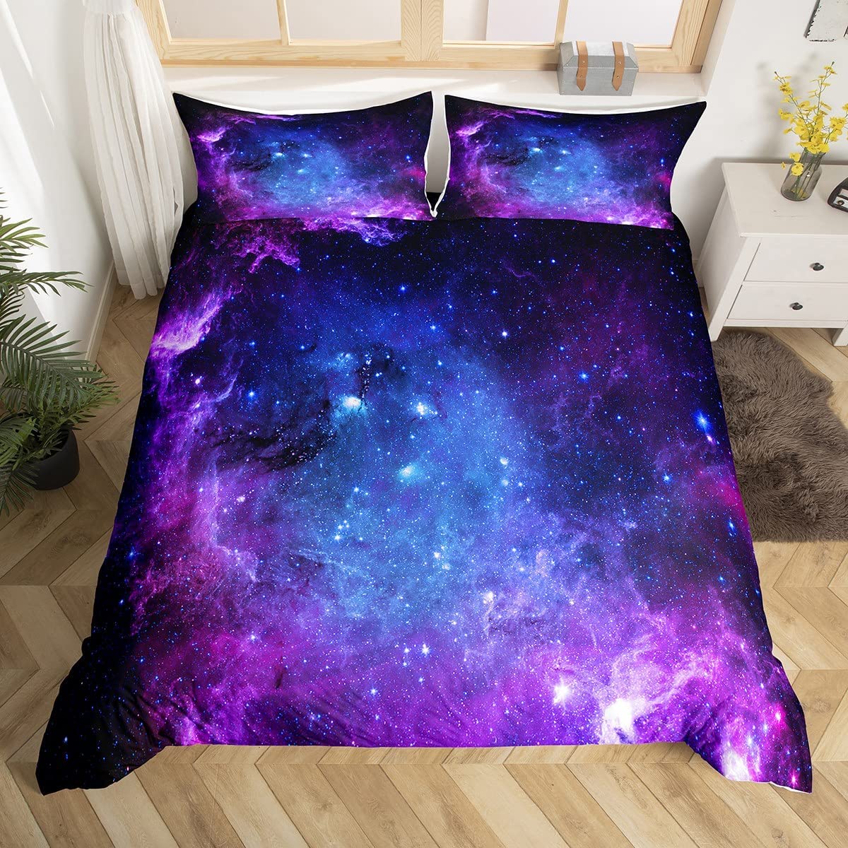 Duvet Cover Sets With Zipper - 子供用掛け布団カバーセット,枕カバー付きコスモス掛け布団,ソフト,マイクロファイバー,デザイン