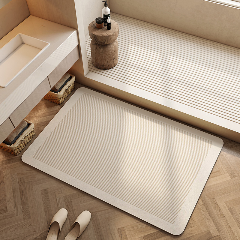 Quick Dry Diatomite Bath Mat - 珪藻土バスマット 超吸水 速乾 滑り止め 浴室用ラグ 洗濯不要