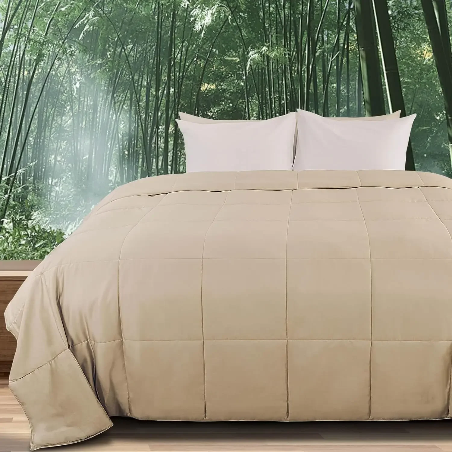 Cooling Blanket Hot Sleepers - 竹ビスコース製キングサイズ冷却軽量羽毛布団、オーガニック天然夏用寝具、暑がりな方のためのブランケット、8C
