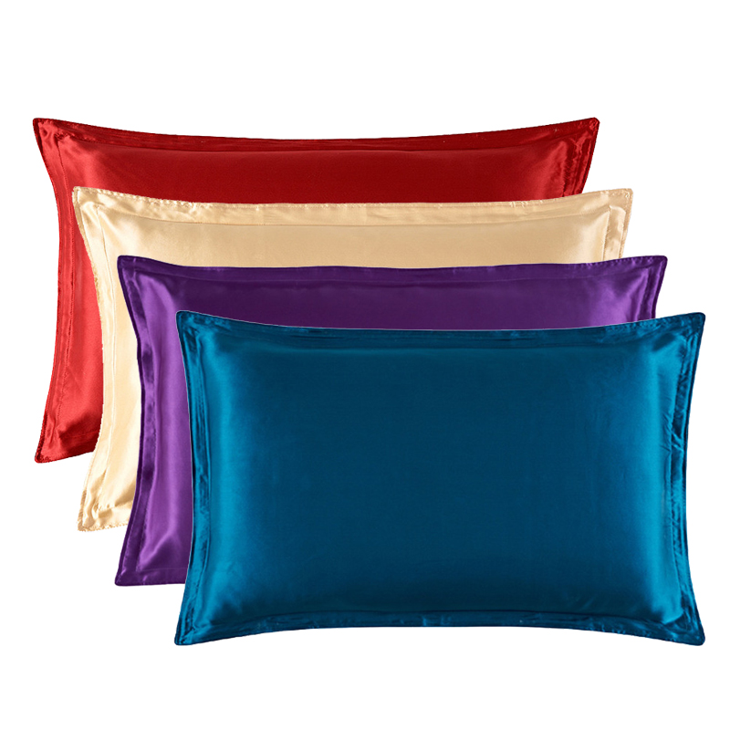 Satin Silk Pillowcase Hair Skin - サテンの枕カバー,ジッパーなしのシルクモノクロカバー,片面クッションカバー,パッチワーク,高品質,48x74cm