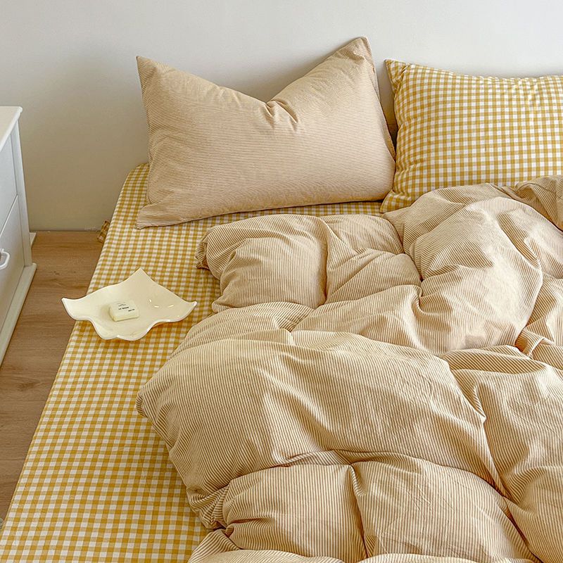 Duvet Cover Sets With Zipper - ジッパー付き羽毛布団カバーセット,市松模様のフラットシート,枕カバー,フィラーなし,ピンク,ブルー,ホテル,ツイン,クイーンサイズの寝具