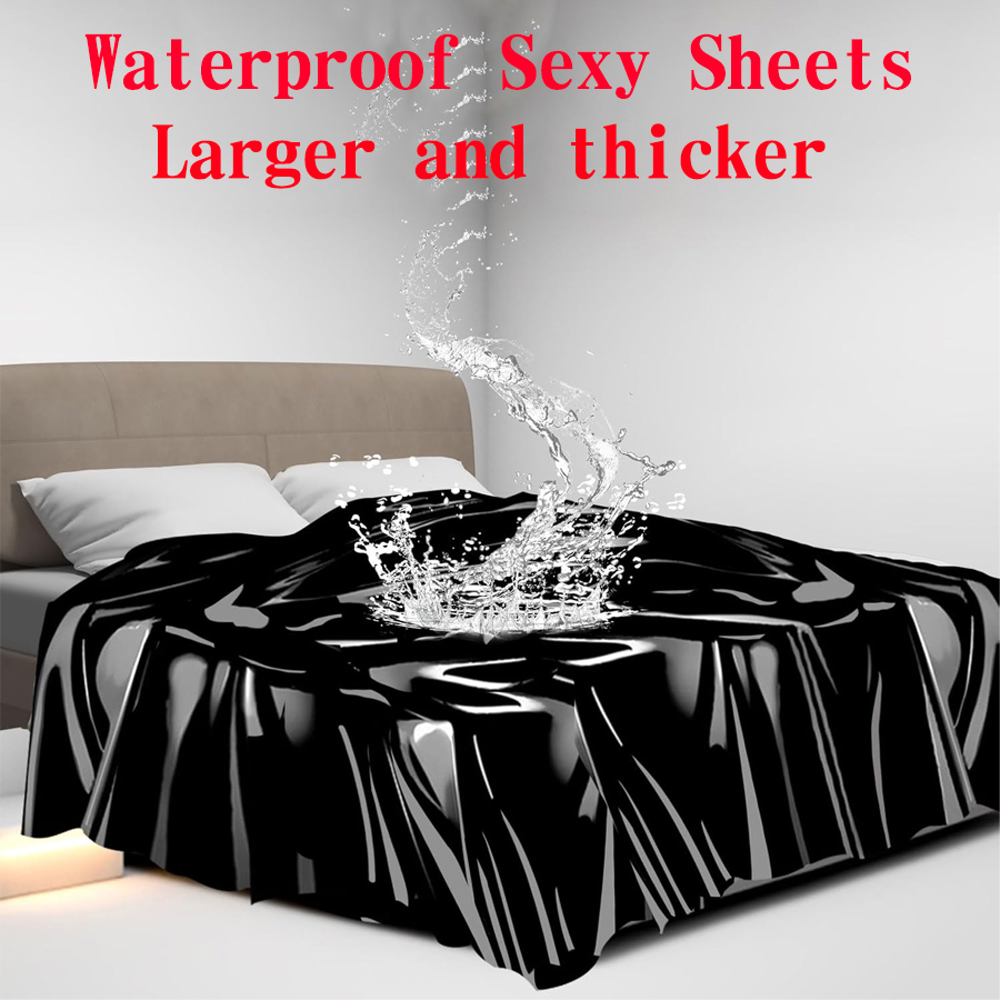 Waterproof Mattress Protector Breathable - 防水ベッドシーツ、黒の大人用洗える寝具保護、カップル用パッションシーツ、液体防止フィットマットレスカバー