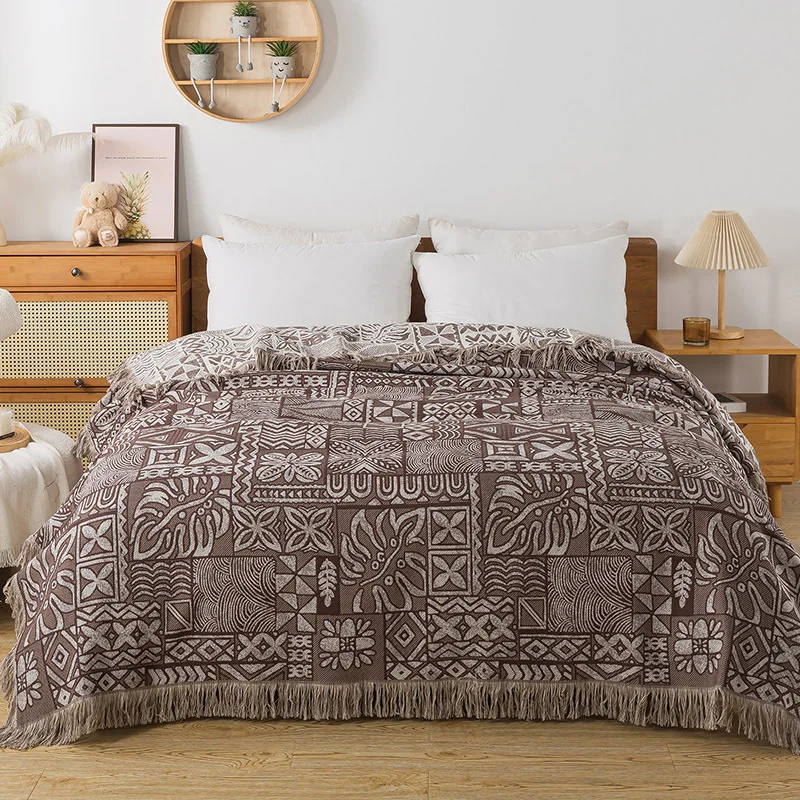 Muslin Cotton Bedspread - コットン製ベッドスプレッド、4層のモスリンガーゼタオルカバーレット、夏用エアコンブランケットカバー、ベッドやソファの装飾用タオル