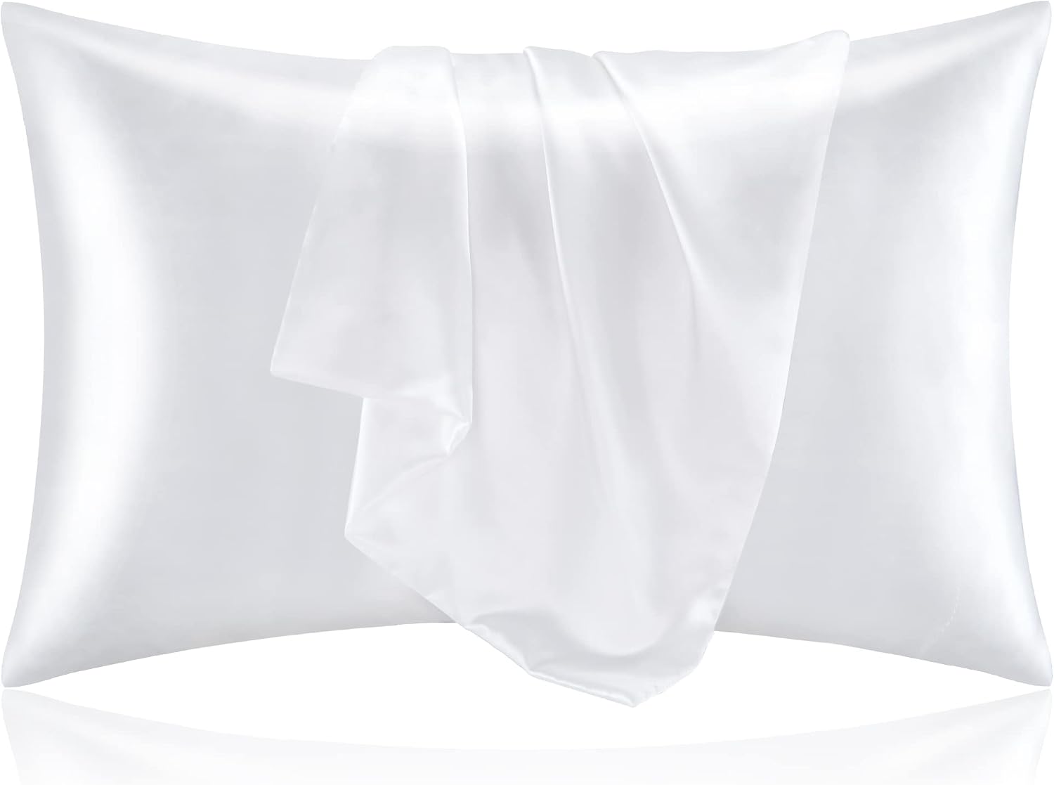 Satin Silk Pillowcase Hair Skin - サテン枕カバー2枚セット シルク生地に似た素材で髪の縮れや肌の摩擦を軽減 封筒型クロージャー 女性男性へのギフト