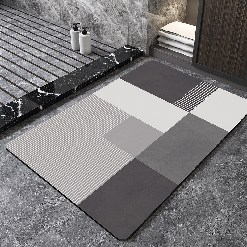 北欧幾何学珪藻土バスマット浴室超吸収性フットマットノンスリッ - Quick Dry Diatomite Bath Mat のレビューと価格