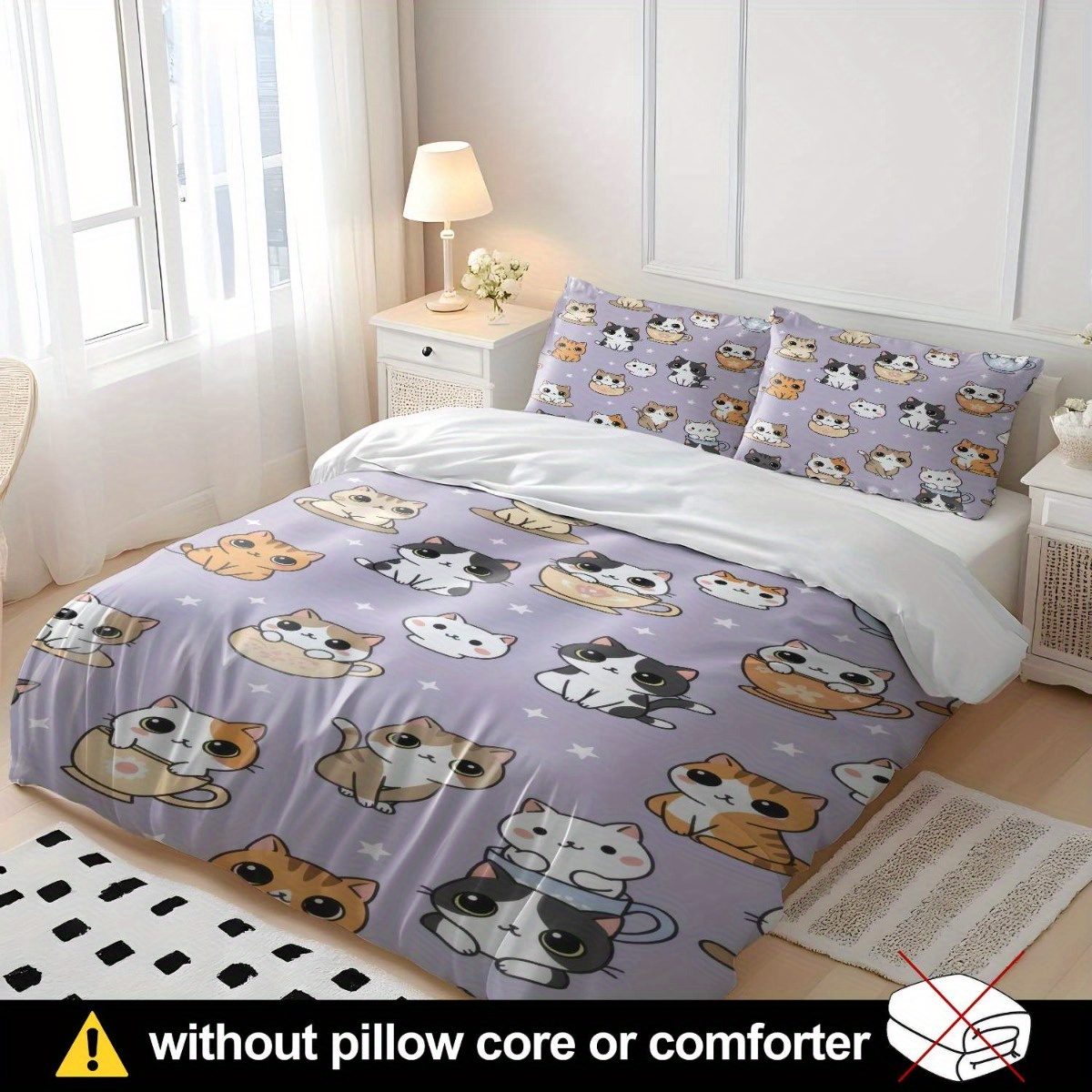 ソフトな布団カバー3点セット、2Dフラットプリント布団カバー - Duvet Cover Sets With Zipper のレビューと価格