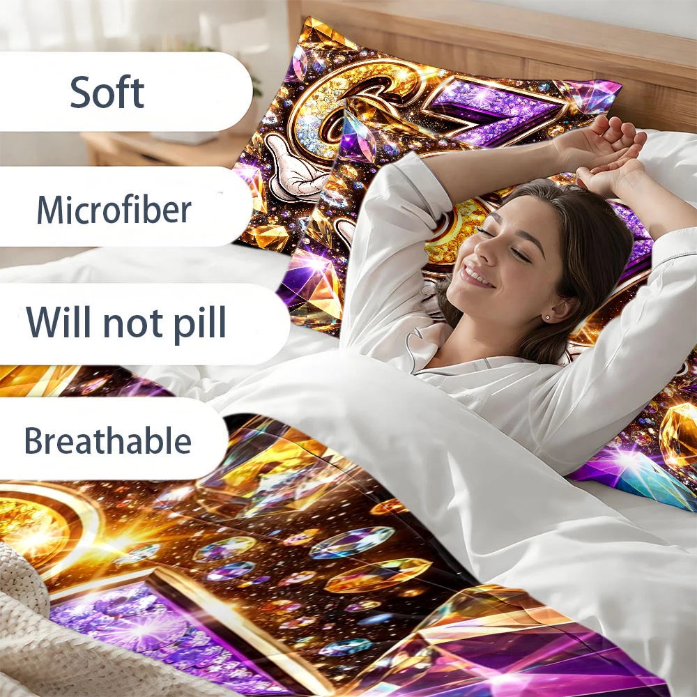 3ピース高級ダイヤモンドナンバー67布団カバーセット、3ピー - Duvet Cover Sets With Zipper のレビューと価格