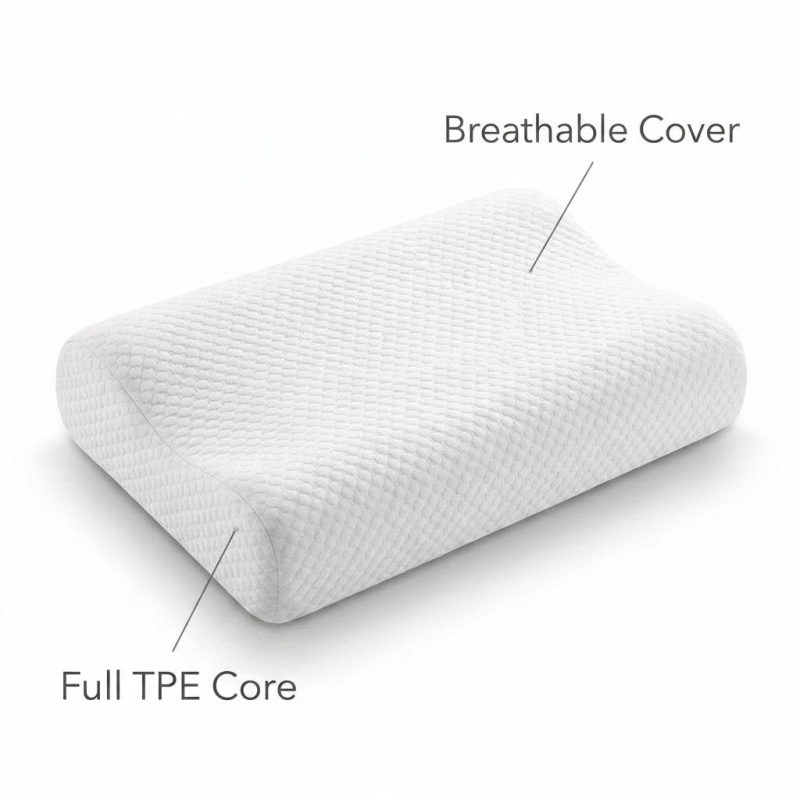 通気性のあるTPEペクチン枕、人間工学に基づいた曲線、ゼロプ - Anti Snore Contour Pillow のレビューと価格