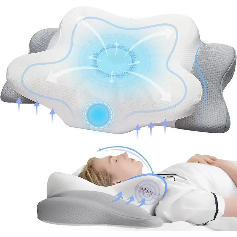 無臭整形外科枕 首と肩の痛み用 メモリーフォームネックピロー - Memory Foam Orthopedic Pillow Neck Pain のレビューと価格