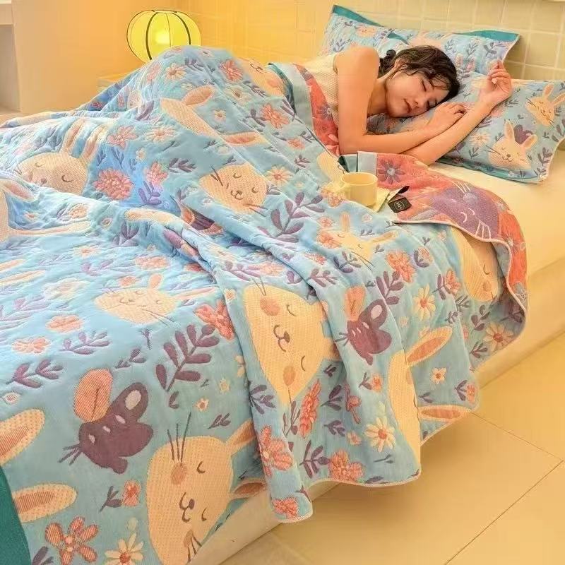 6層モスリンブランケット クイーンサイズ、軽量サマーコットン - Muslin Cotton Bedspread のレビューと価格