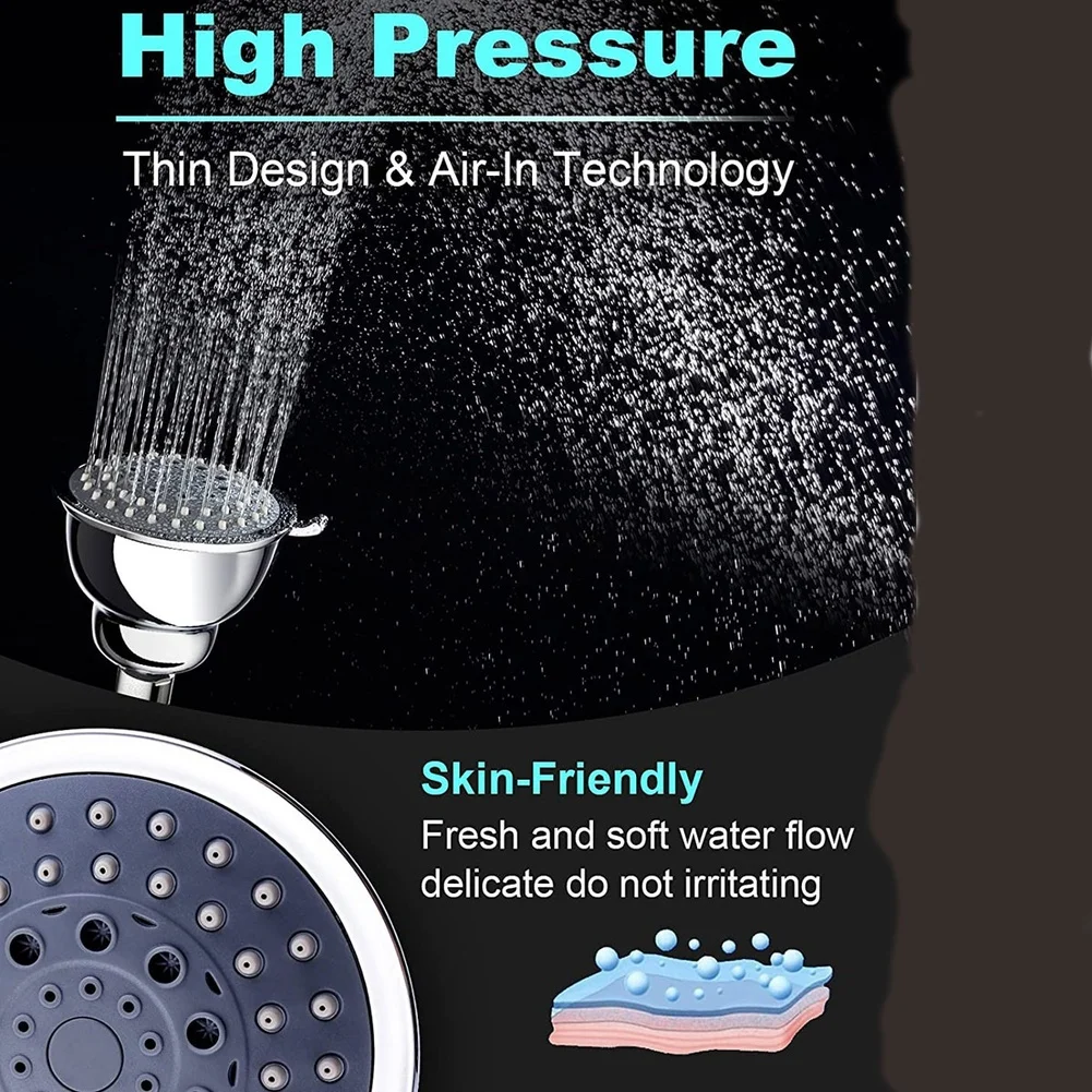 高圧ハンドヘルドシャワーヘッド 5段階調整可能 節水 浴室シ - High Pressure Shower Head Handheld のレビューと価格