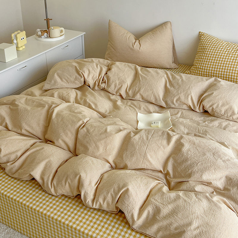ジッパー付き羽毛布団カバーセット,市松模様のフラットシート, - Duvet Cover Sets With Zipper のレビューと価格