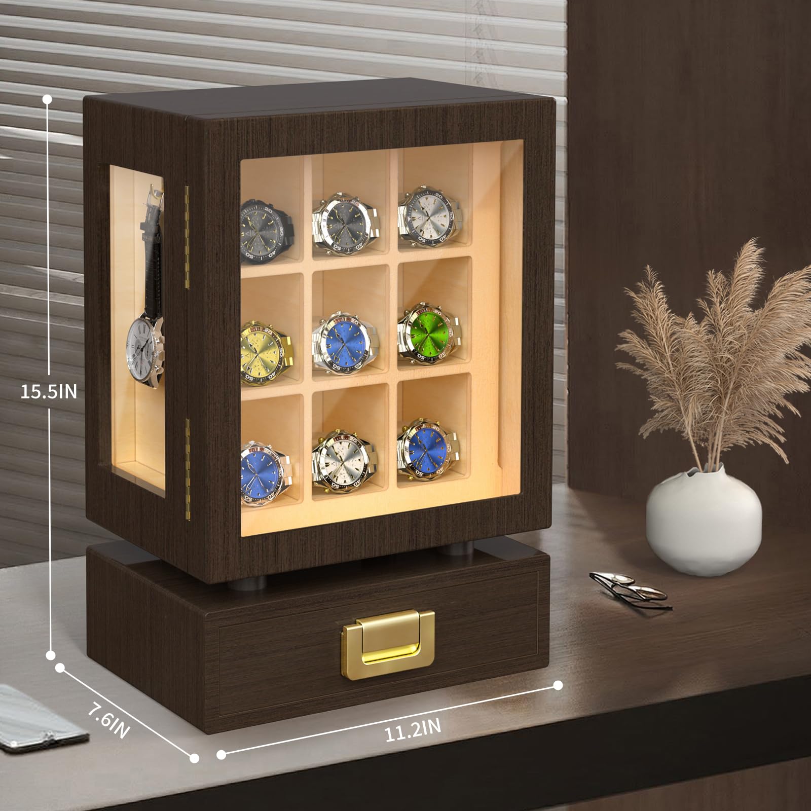 カスタム長方形木製腕時計収納ボックス、無垢ウォールナット製デ - Storage & Organization のレビューと価格