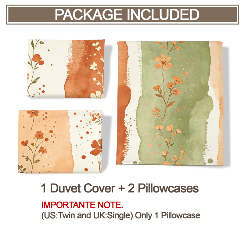 布団カバー水彩ストライプ花柄掛け布団カバー寝具セットフィラー - Aesthetic Floral Duvet Cover のレビューと価格