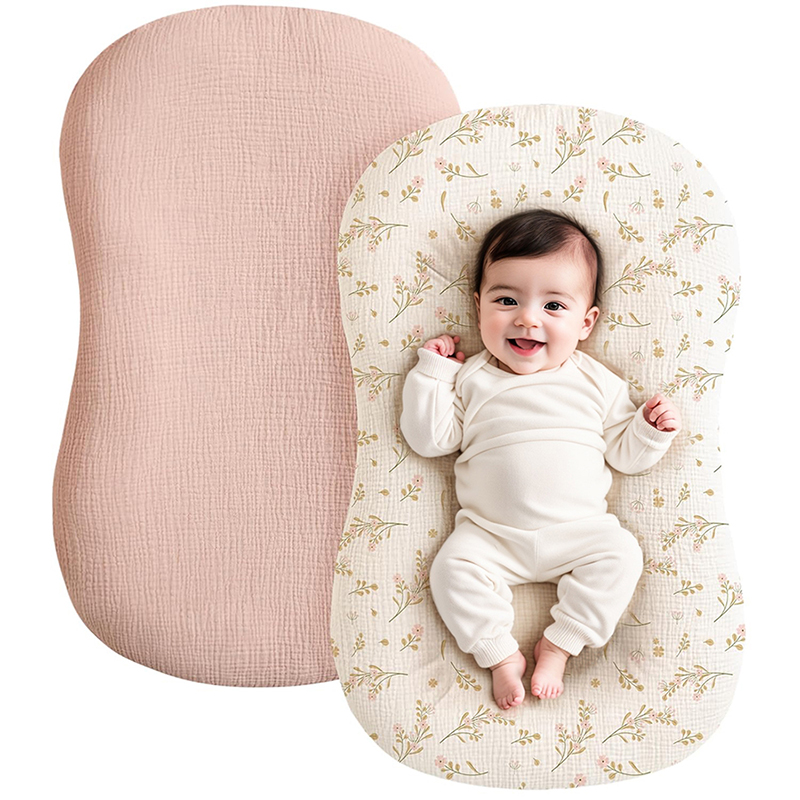 2 個ベビーラウンジャーカバーモスリンコットン新生児ベビーネ - Muslin Cotton Bedspread のレビューと価格