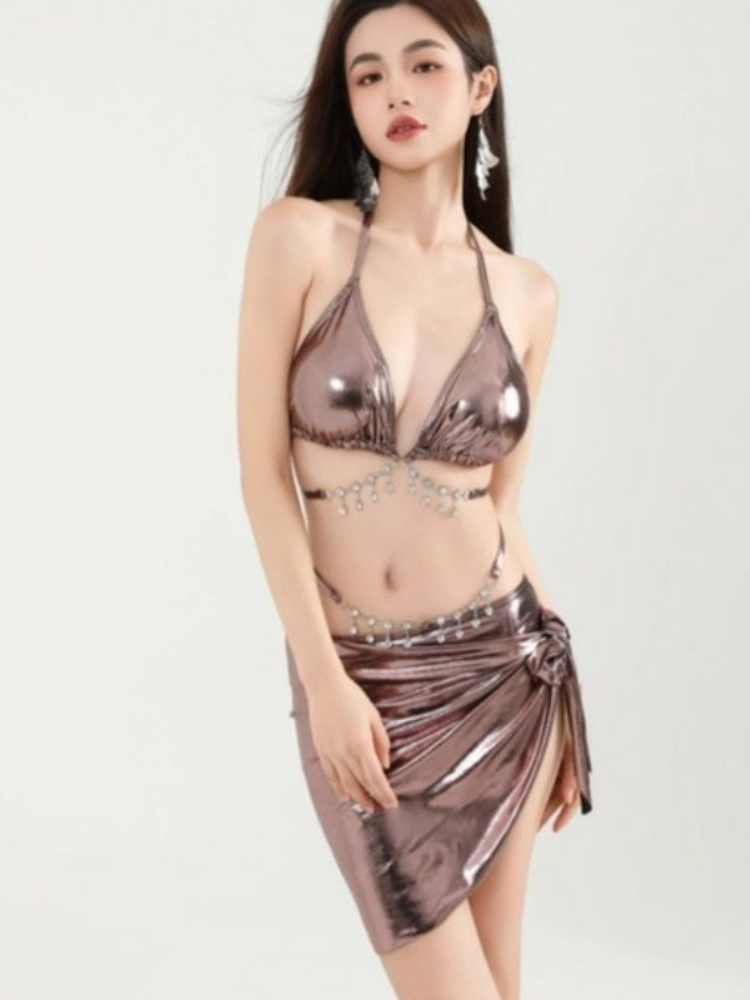 女性のセクシーなネクタイビキニセット Y2k 水着 3 ピー - Bath のレビューと価格