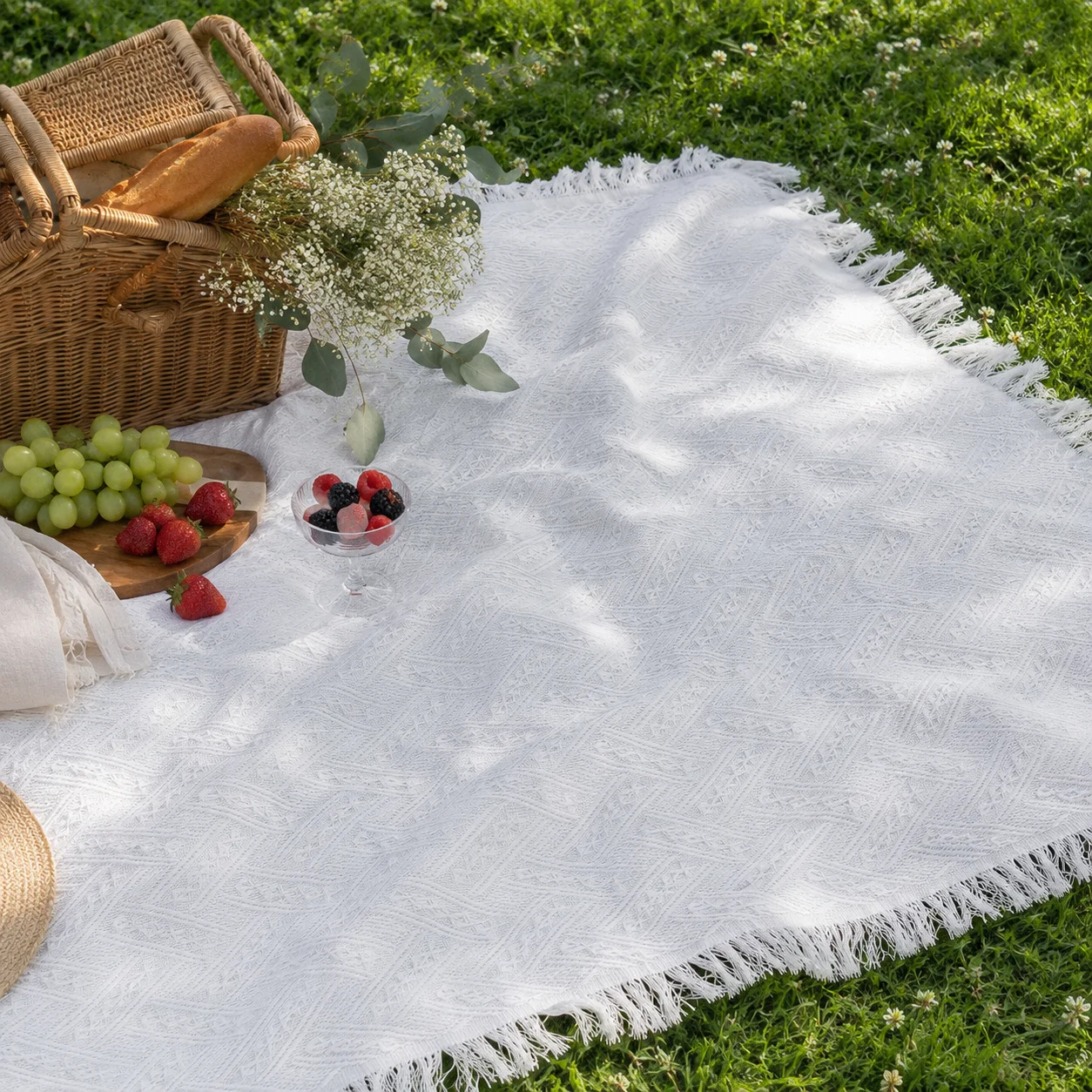 ボヘミアンピクニックブランケット アウトドアキャンプマット  - Boho Throw Blanket Fringe のレビューと価格