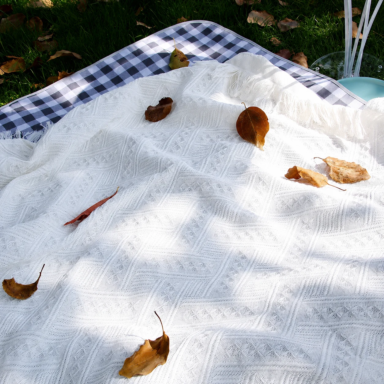 ボヘミアンピクニックブランケット アウトドアキャンプマット  - Boho Throw Blanket Fringe のレビューと価格