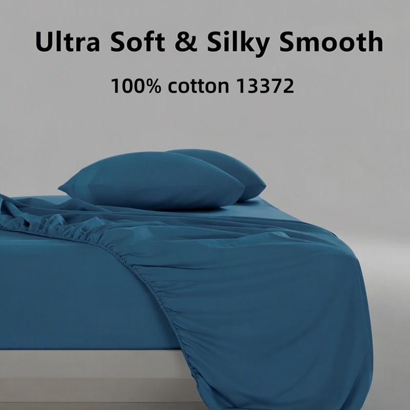 4点セット キングサイズベッドシーツセット 100%コットン - Fitted Bed Sheets Deep Pocket のレビューと価格
