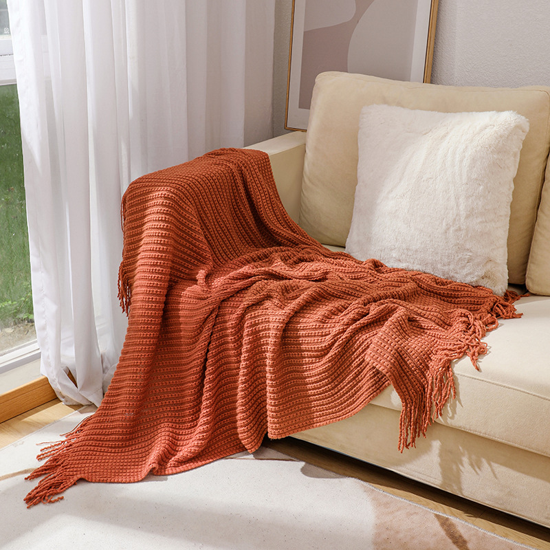 テキスタイルシティ北欧スローブランケットニットソファカバーオ - Boho Throw Blanket Fringe のレビューと価格