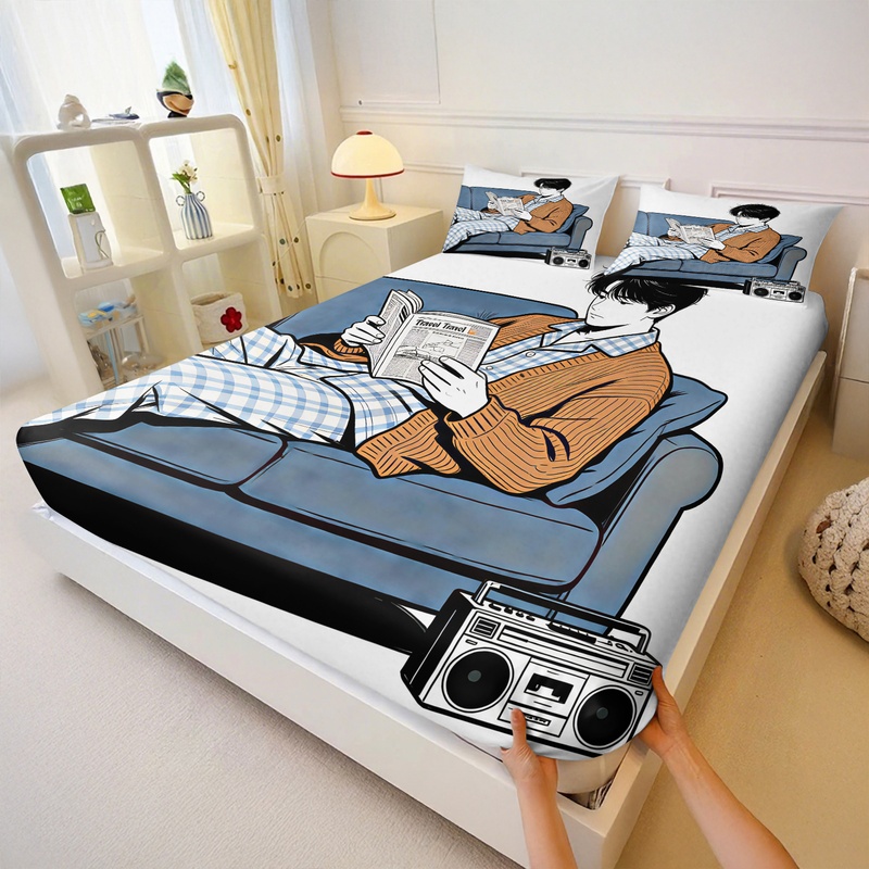 ソフトトラベルプレップフィットシーツセット、ファッショナブル - Fitted Bed Sheets Deep Pocket のレビューと価格