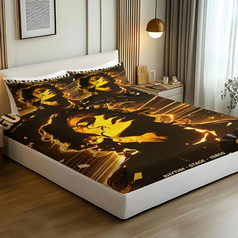 ポップアイコンマイケル・ジャクソンフィットシーツセットキング - Fitted Bed Sheets Deep Pocket のレビューと価格