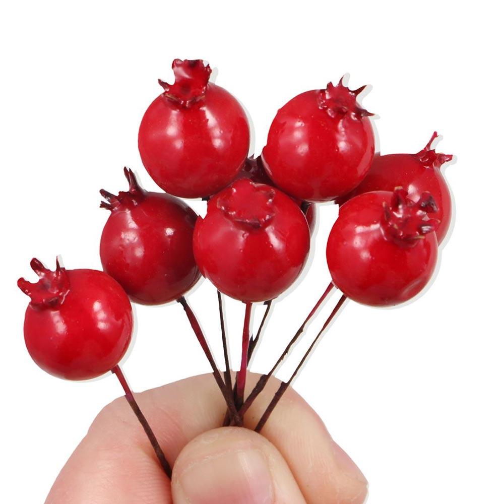 20 個小さな花赤いクリスマス野菜シミュレーションベリー偽ザ - Home Decor のレビューと価格
