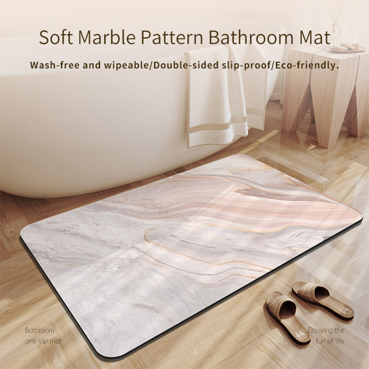 珪藻土バスマット浴室吸収性フットマットノンスリップシャワーパ - Quick Dry Diatomite Bath Mat のレビューと価格
