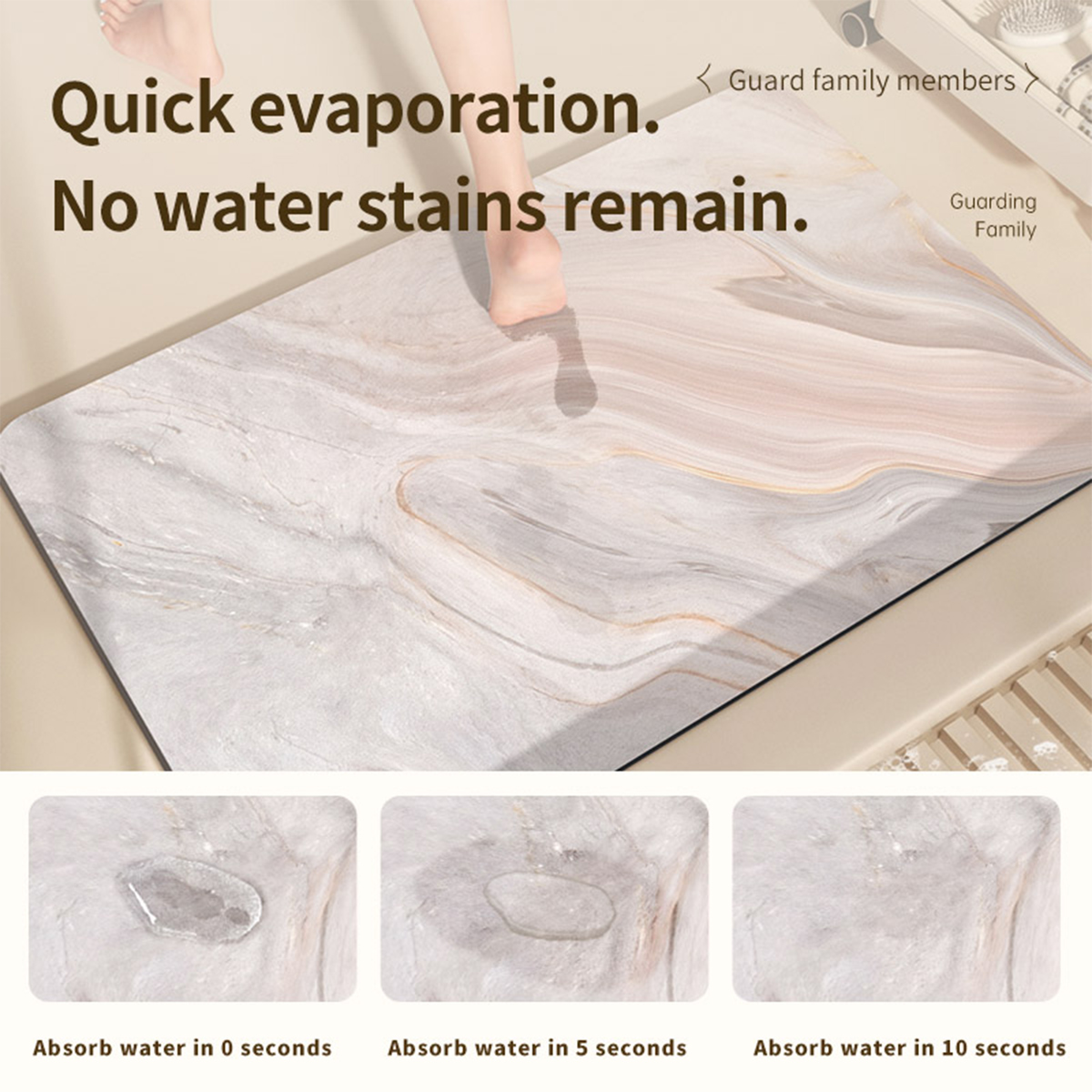 珪藻土バスマット浴室吸収性フットマットノンスリップシャワーパ - Quick Dry Diatomite Bath Mat のレビューと価格