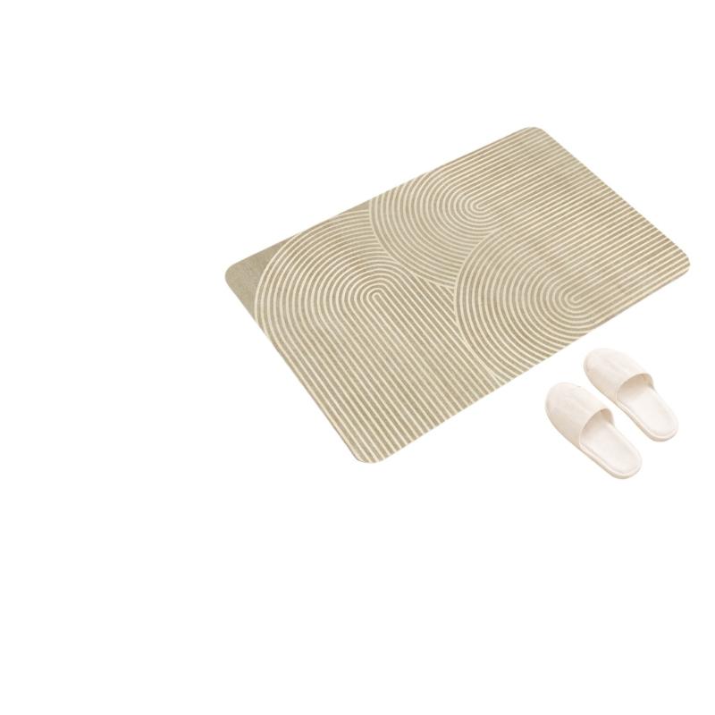 珪藻土バスマット 速乾 吸水性 ベージュ ストライプ 滑り止 - Quick Dry Diatomite Bath Mat のレビューと価格