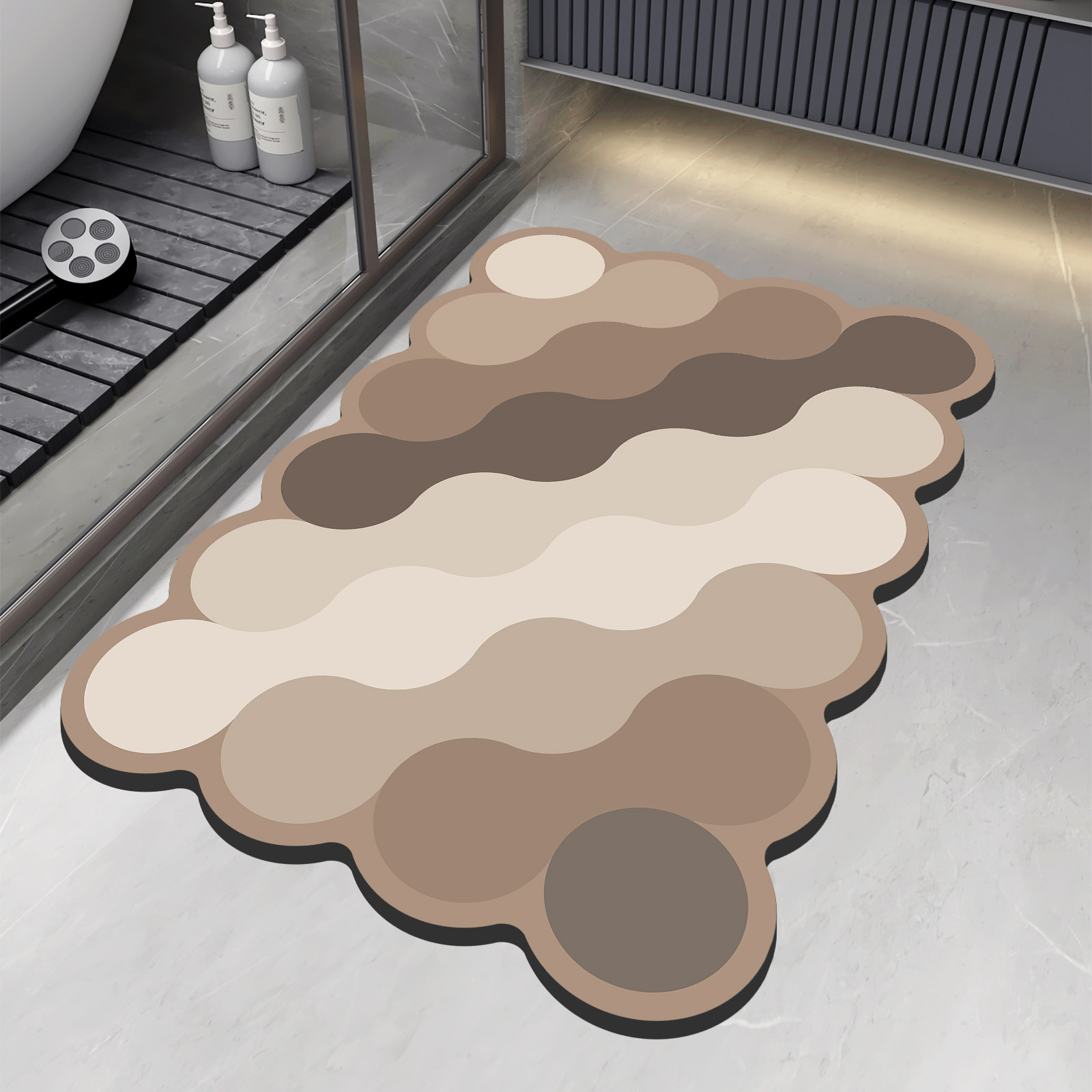 高級珪藻土浴室シャワーバスマット吸収性フットマットノンスリッ - Quick Dry Diatomite Bath Mat のレビューと価格