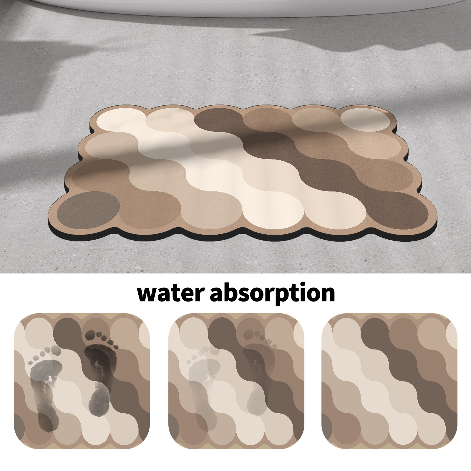 高級珪藻土浴室シャワーバスマット吸収性フットマットノンスリッ - Quick Dry Diatomite Bath Mat のレビューと価格