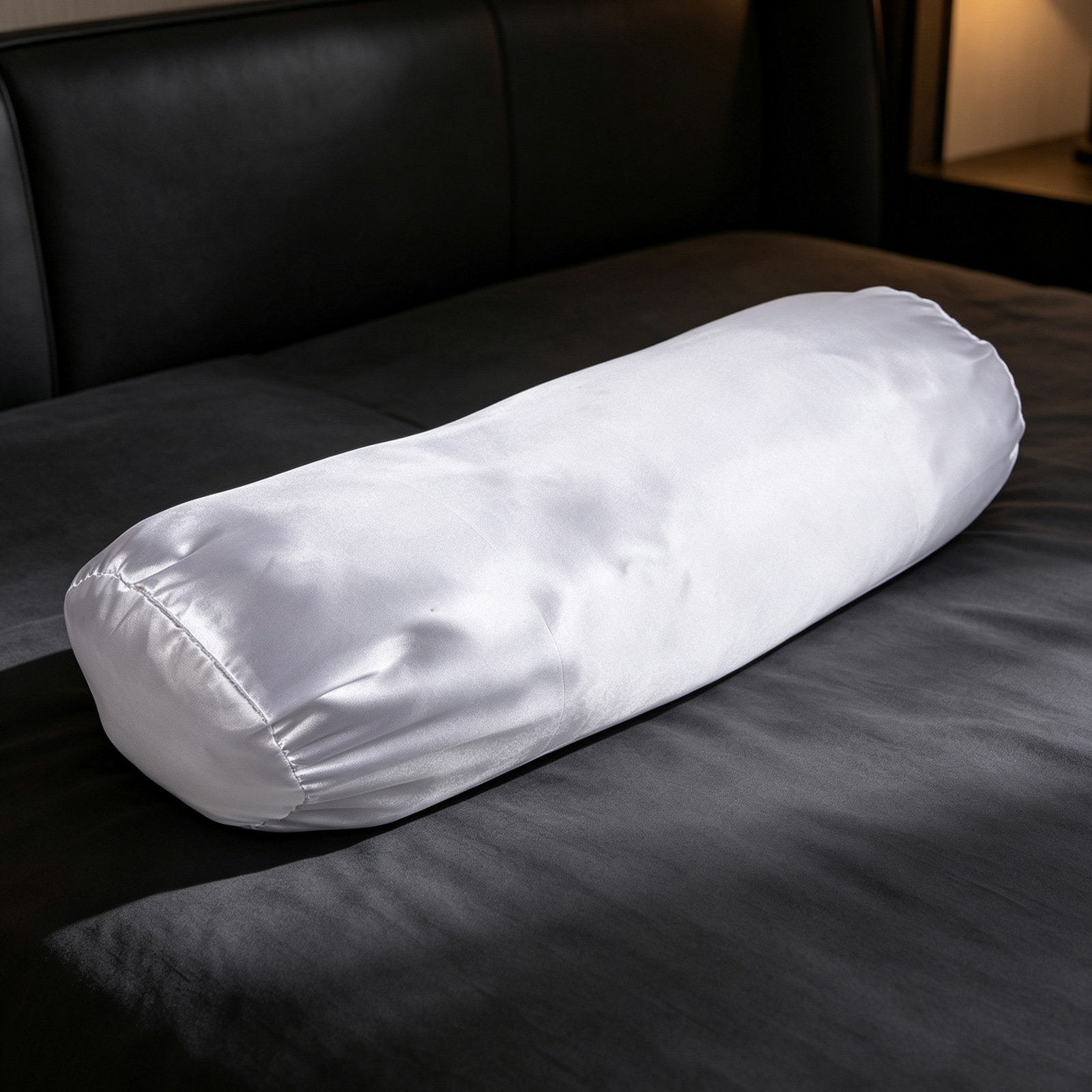 ホワイトサテンネックロール枕カバー、丸型シルク枕カバー、ジッ - Satin Silk Pillowcase Hair Skin のレビューと価格