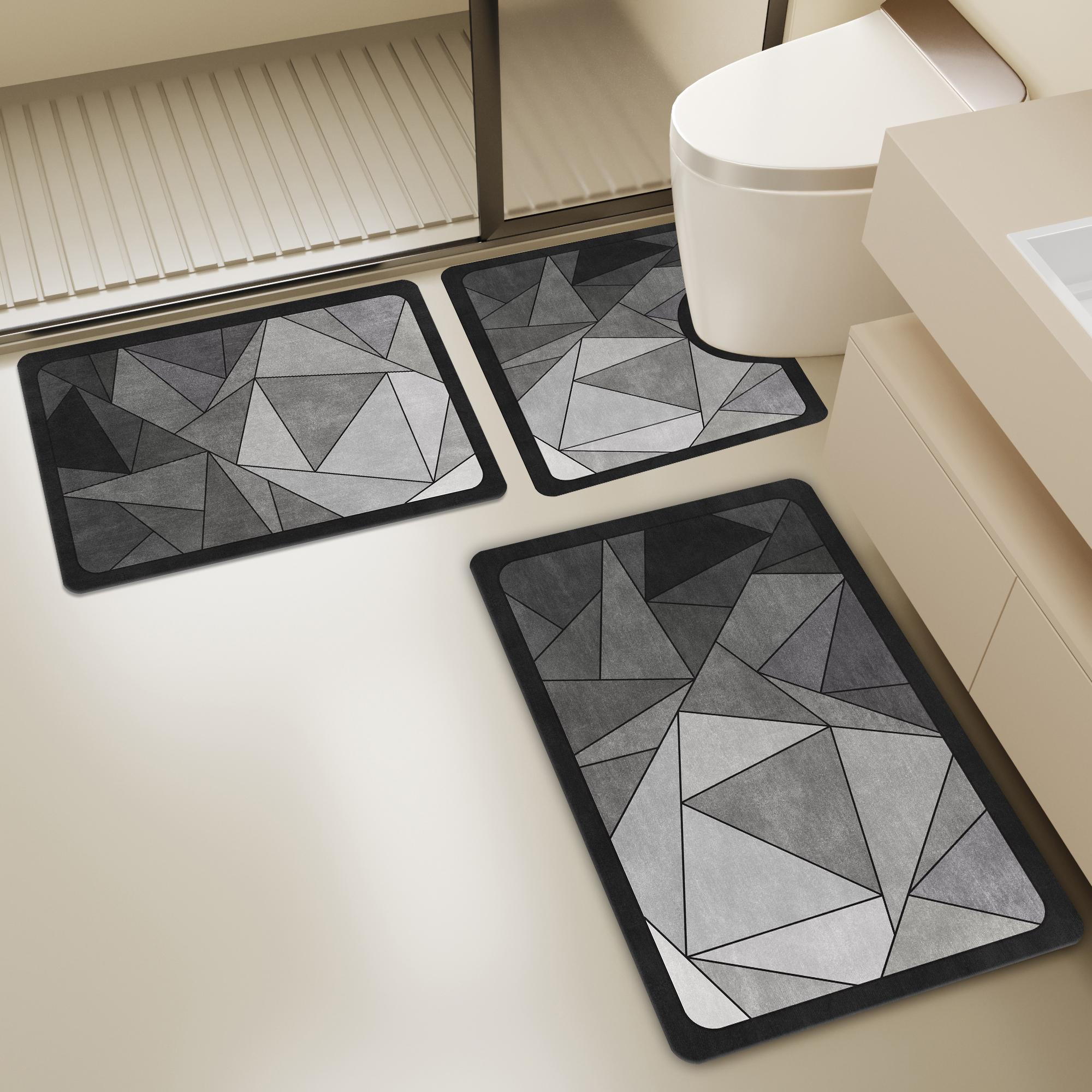 3ピースバスルームマットセット 厚手 吸水性 速乾性 バスマ - Quick Dry Diatomite Bath Mat のレビューと価格